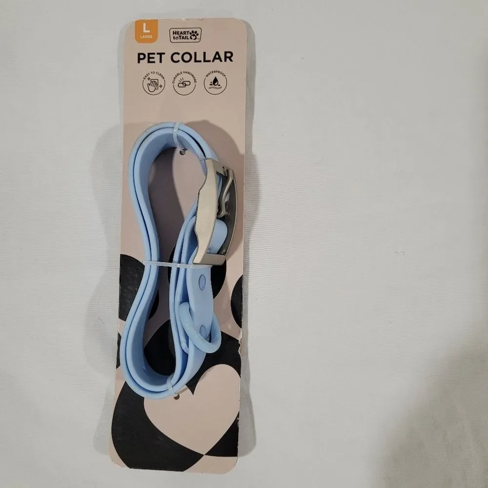 Heart to tail Large BLUE pet collar NWT
